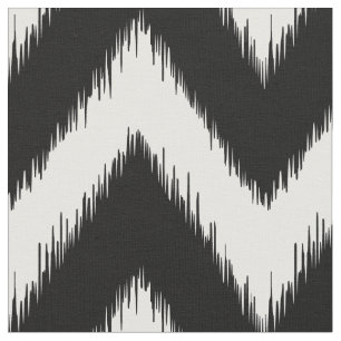 Tecido Ikat preto e branco Chevron