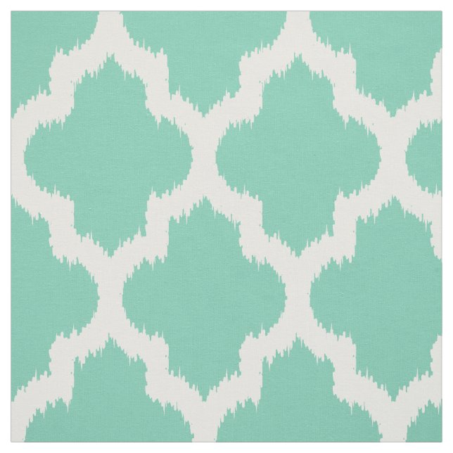 Tecido Ikat Quatrefoil Branco Com Fundo Personalizado De  (Modelo)