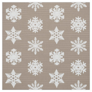 Tecido Ikat Snowflakes - Taupe tan e branco