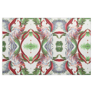 Tecido Ilha abstrata de Barkcloth Tiki do pássaro do