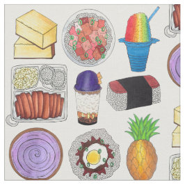 Tecido Ilha Comida Havaiana Cuisine Shave Ice Loco Moco