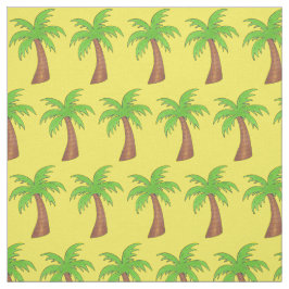 Tecido Ilha Tropical Palm Árvore Amarelo Impressão da Pra