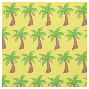 Tecido Ilha Tropical Palm Árvore Amarelo Impressão da Pra
