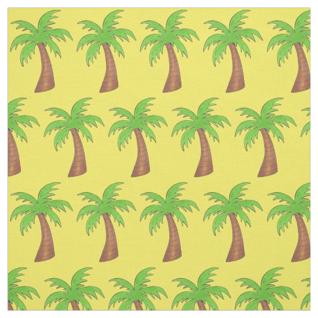 Tecido Ilha Tropical Palm Árvore Amarelo Impressão da Pra (Modelo)