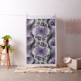 Tecido Ilusão Lilás Arte Fantasia Floral Abstrata Fractal