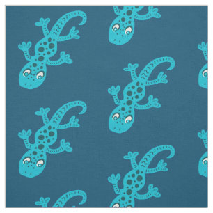 Tecido Ilustração azul do clipart do geco do lagarto no