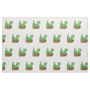 Tecido Ilustração Cactus Trio