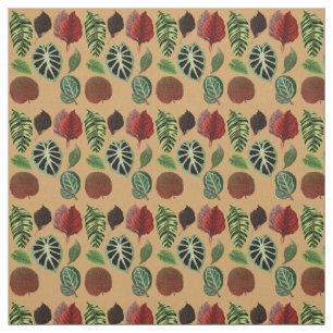 Tecido Ilustração Colorido de Jardim Botânico