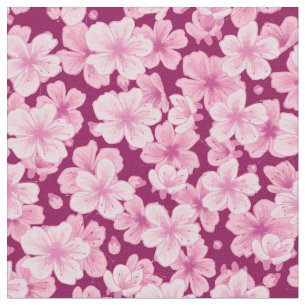 Tecido Ilustração da flor de Sakura