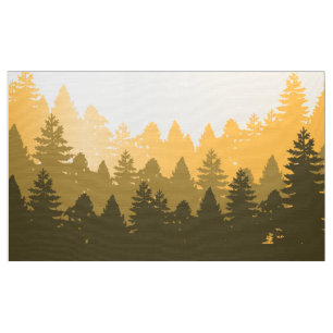 Tecido Ilustração da silhueta da árvore de floresta