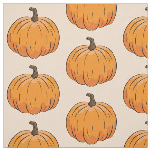 Tecido Ilustração de Abóbora de Cartoon Laranja