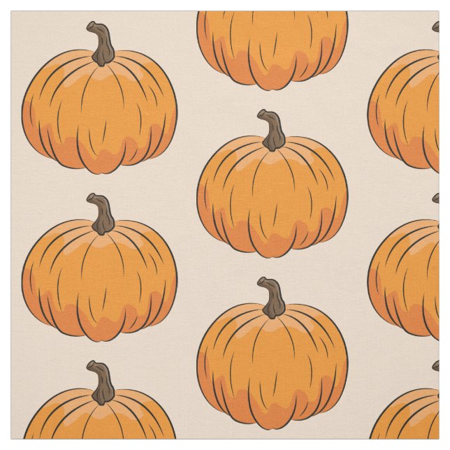 Tecido Ilustração de Abóbora de Cartoon Laranja (Modelo)
