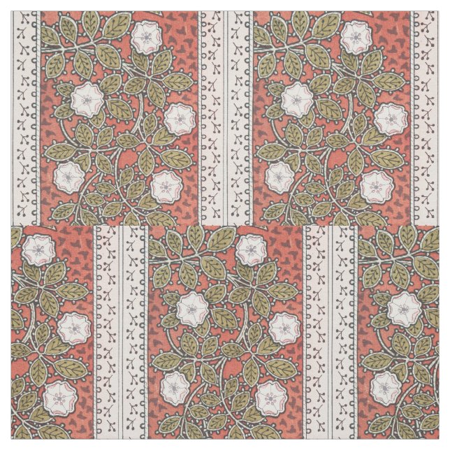 Tecido Ilustração de Arte de Rosa Selvagem Flor Vintage (Modelo)