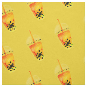 Tecido Ilustração de arte do chá Boba Bubble