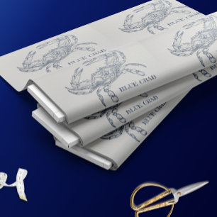 Tecido Ilustração de Caranguejo Azul