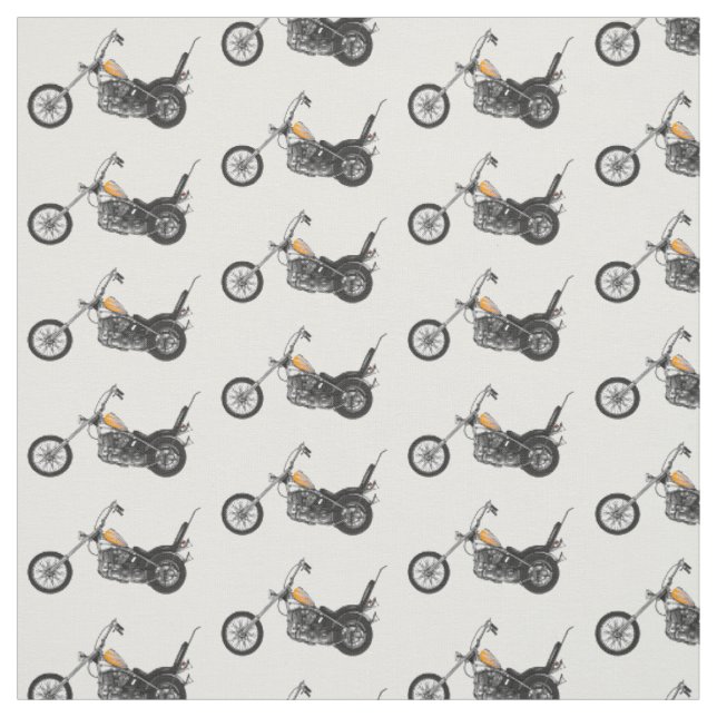 Tecido Ilustração de desenho animado Chopper Motorcycle 1 (Modelo)