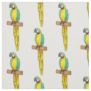 Tecido Ilustração de desenho animado com arara-arara-azul