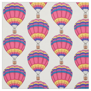 Tecido Ilustração de desenho animado com balão de ar quen