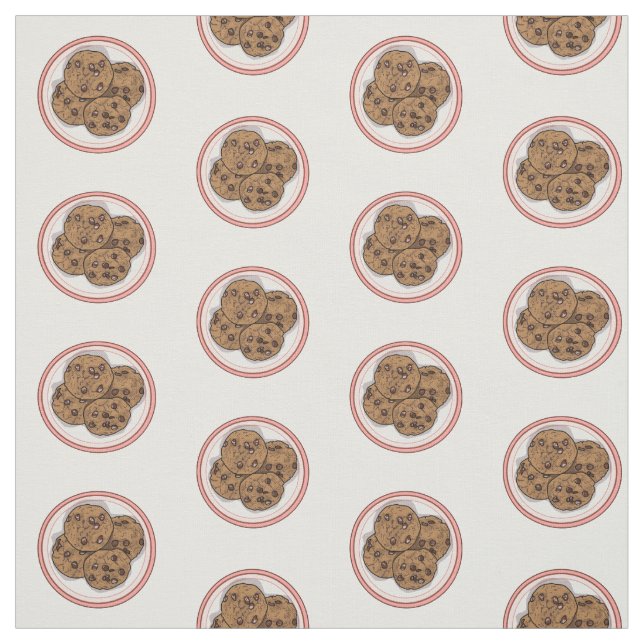 Tecido Ilustração de desenho animado com chip de chocolat (Modelo)