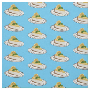 Tecido Ilustração de desenho animado com queijo limão