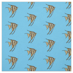 Tecido Ilustração de desenho animado de Angelfish