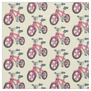 Tecido Ilustração de desenho animado de bicicleta de cr