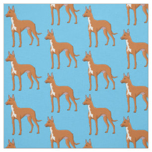 Tecido Ilustração de desenho animado de cão aficionado po