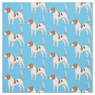 Tecido Ilustração de desenho animado de cão Beagle