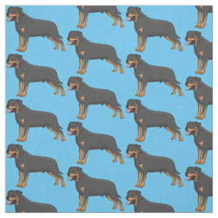 Tecido Ilustração de desenho animado de cão rottweiler