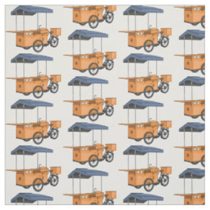 Tecido Ilustração de desenho animado de comida de bicicle