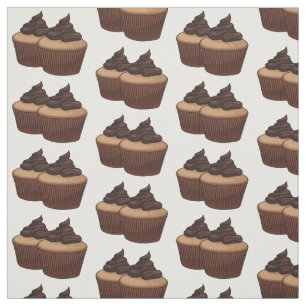 Tecido ilustração de desenho animado de cupcake