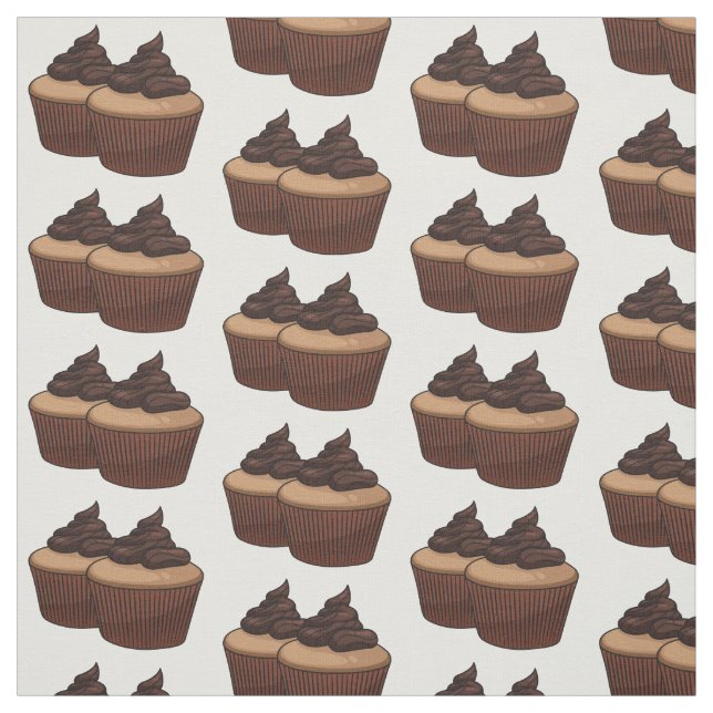 Tecido ilustração de desenho animado de cupcake (Modelo)