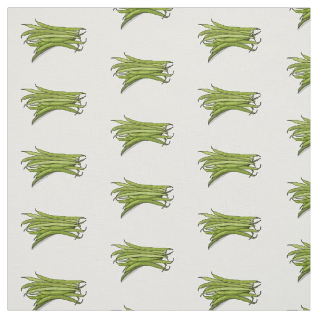 Tecido Ilustração de desenho animado de feijão verde (Modelo)