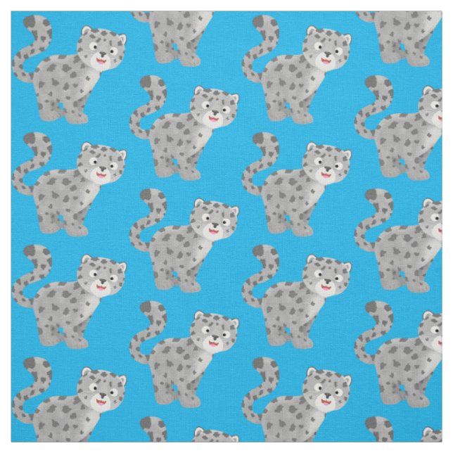 Tecido Ilustração de desenho animado de leopardo-da-neve (Modelo)