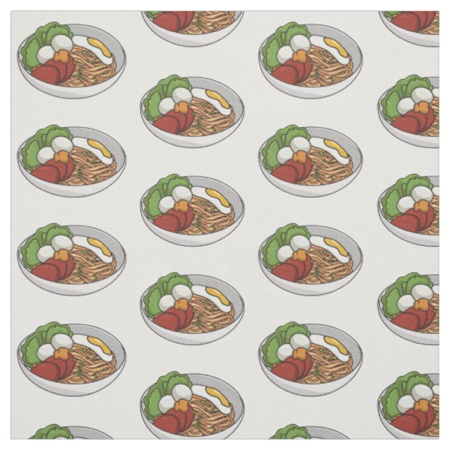 Tecido Ilustração de desenho animado de macarrão (Modelo)
