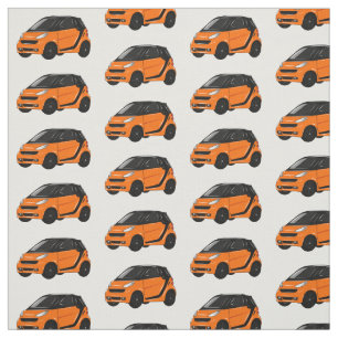 Tecido Ilustração de desenho animado de micro carro