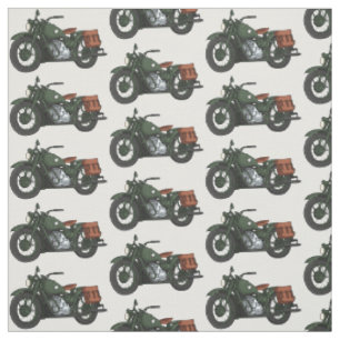 Tecido Ilustração de desenho animado de motocicleta milit