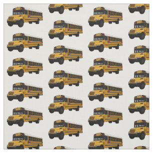 Tecido Ilustração de desenho animado de ônibus escolar