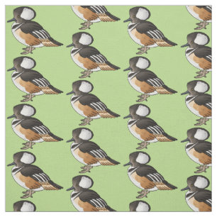 Tecido Ilustração de desenho animado de pássaro merganser