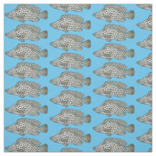 Tecido Ilustração de desenho animado de peixe-garoupa-jub