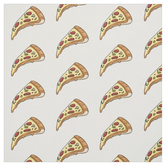 Tecido Ilustração de desenho animado de pizza (Modelo)