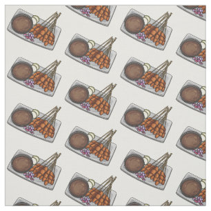 Tecido Ilustração de desenho animado de Satay