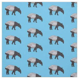 Tecido Ilustração de desenho animado de Tapir