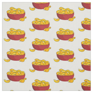 Tecido Ilustração de desenho animado em chip de batata