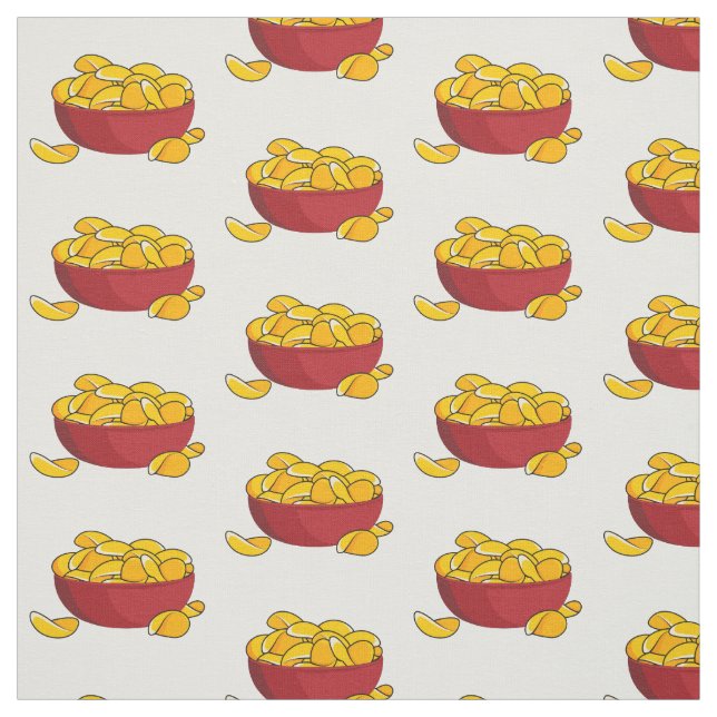 Tecido Ilustração de desenho animado em chip de batata (Modelo)