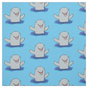 Tecido Ilustração de desenho animado feliz e adorável