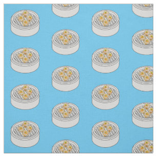 Tecido Ilustração de desenho animado Shumai dim sum