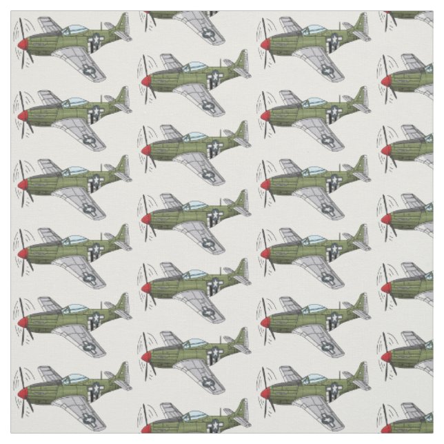 Tecido Ilustração de desenho de avião militar (Modelo)