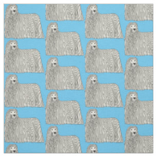 Tecido Ilustração de desenho de cães Komondor