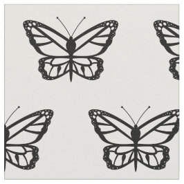 Tecido Ilustração de Forma de Borboleta Preta